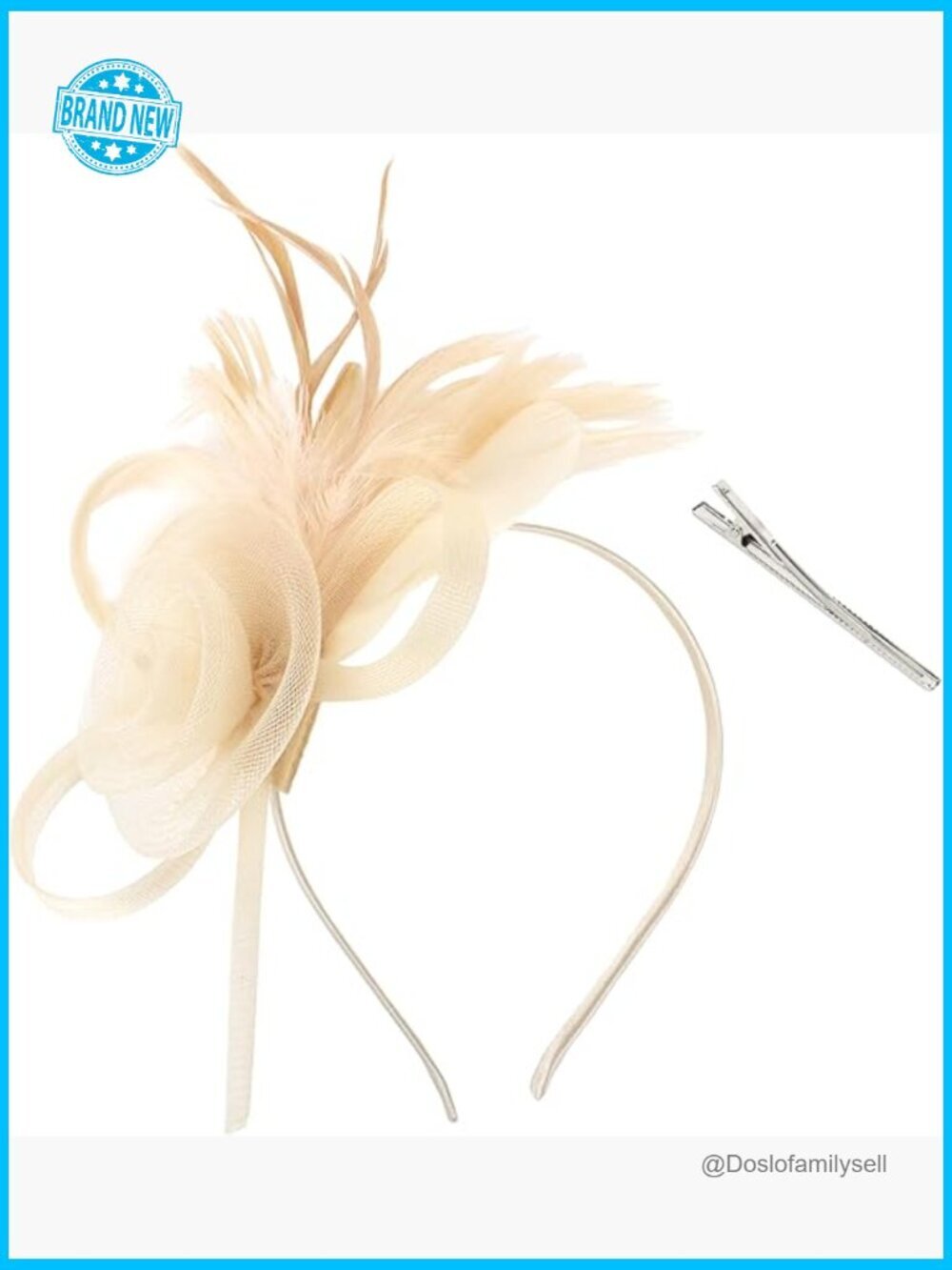 Vintage Derby Fascinator Hat with Feathers Tea Party Headpiece Chic Tulle
